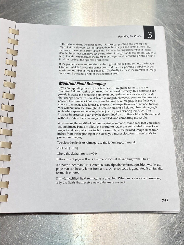 Intermec 4100 Bar Code Label Printer - Users Guide /Service Manual / Book