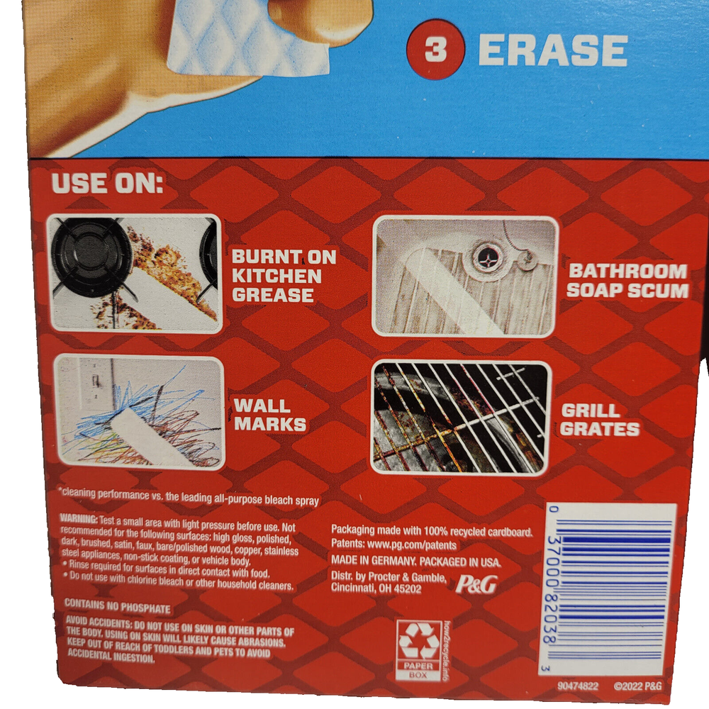 Mr. Clean Magic Eraser 80% Less Scrubbing Extra Durable 4 Pads/Box x 2 Boxes