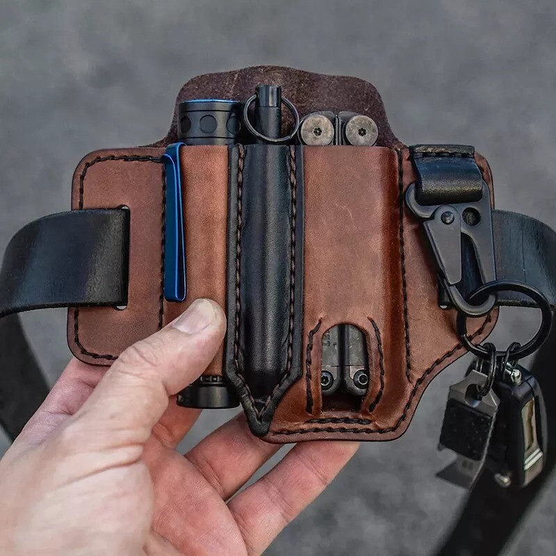 Multitool Genuine Leather Sheath EDC Pocket Organizer Tool Holder