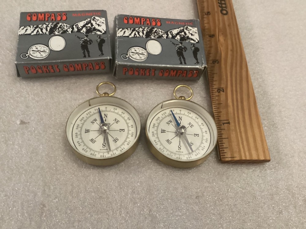 2 VINTAGE POCKET COMPASSES