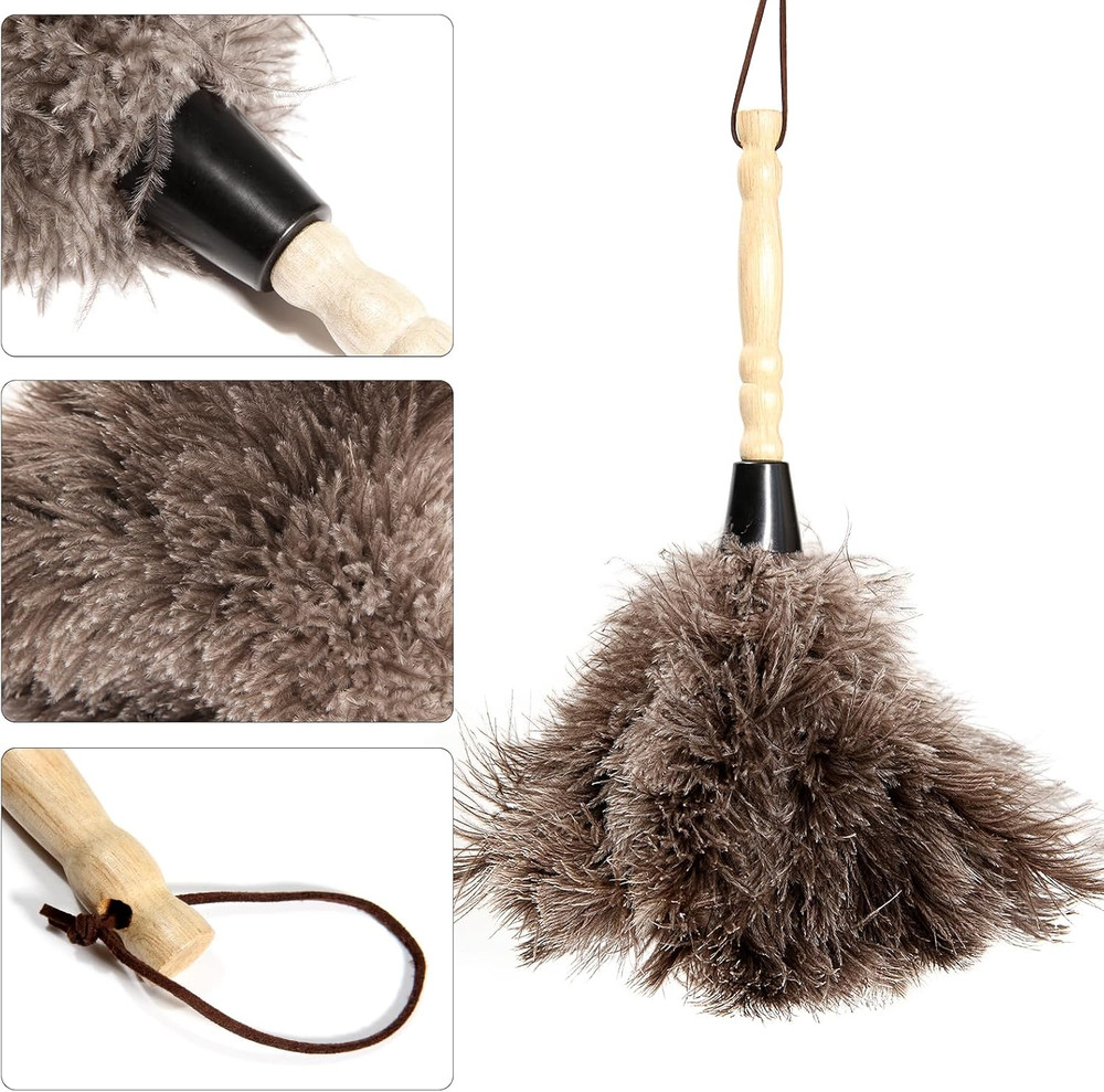 2 Pack Ostrich Feather Duster Natural Static Free Scratch Free Cleaner