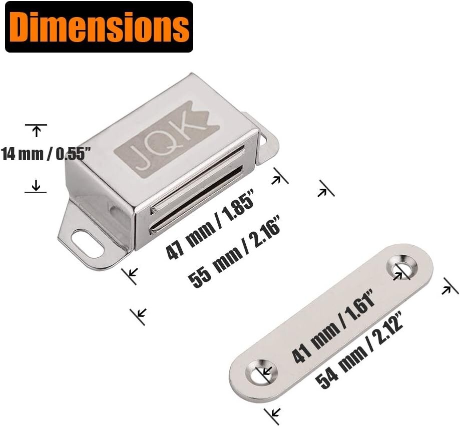 20 Pack Strong Magnetic Door Latch - Rustproof Stainless Steel Storage Solution