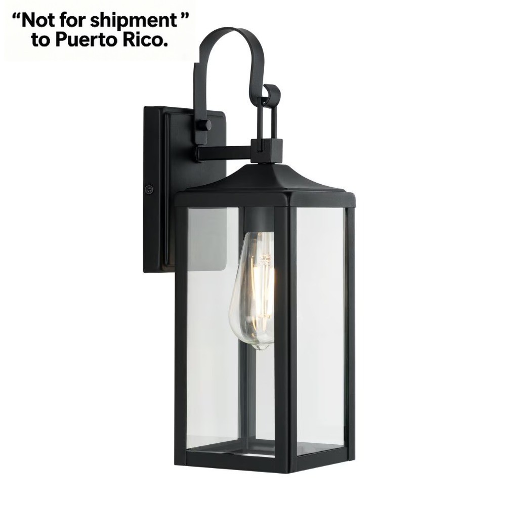 Matte Black Traditional One-Light Outdoor Wall Lantern