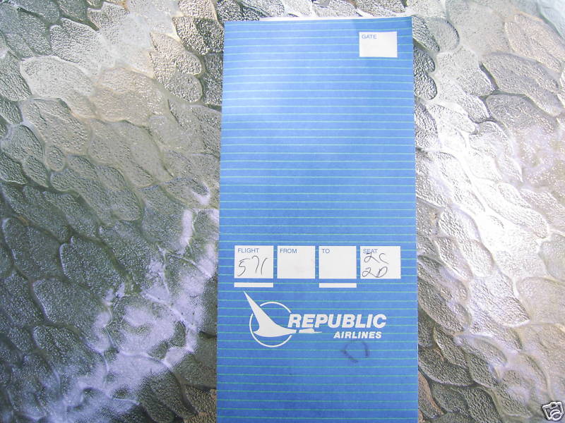 VINTAGE REPUBLIC AIRLINES TICKET JACKET
