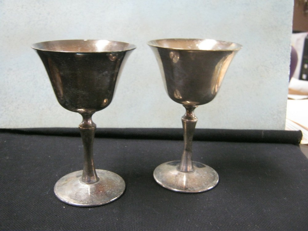 2 5" Silver Plated Delberti Italy Goblets