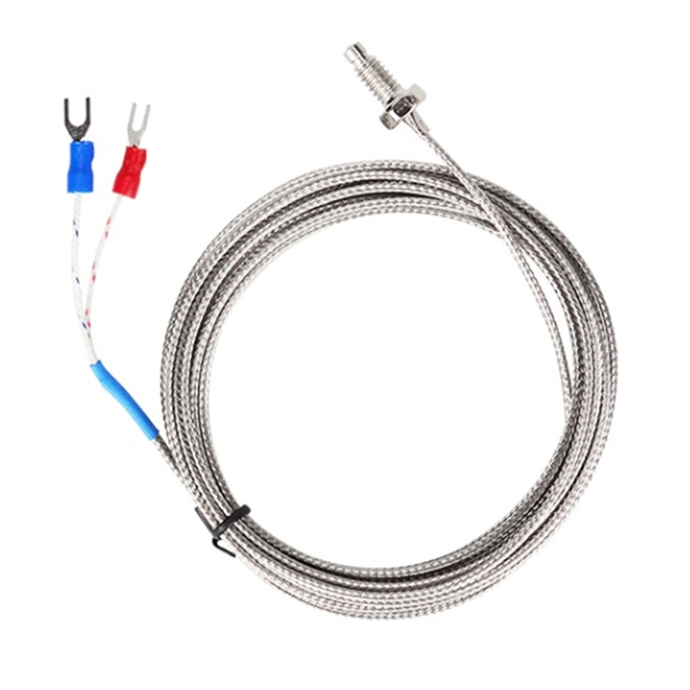 M6 M8 Threaded Temperature Sensor K-type E-type Thermocouple Probe 0.2m-5m Cable