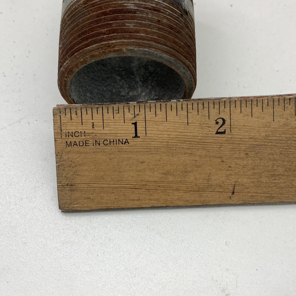 (2-Pack) 1-1/4" NPT x 2" Threaded Galvanized Steel Pipe Nipple