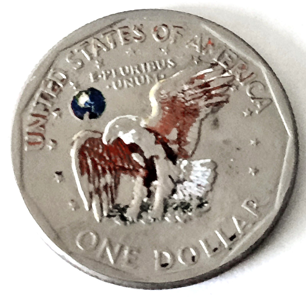 1979 Susan B Anthony Dollar Colorized Reverse w COA