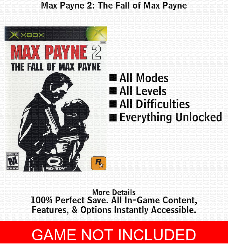 Max Payne 2: The Fall of Max Payne XBOX USB Save 100% Unlocked