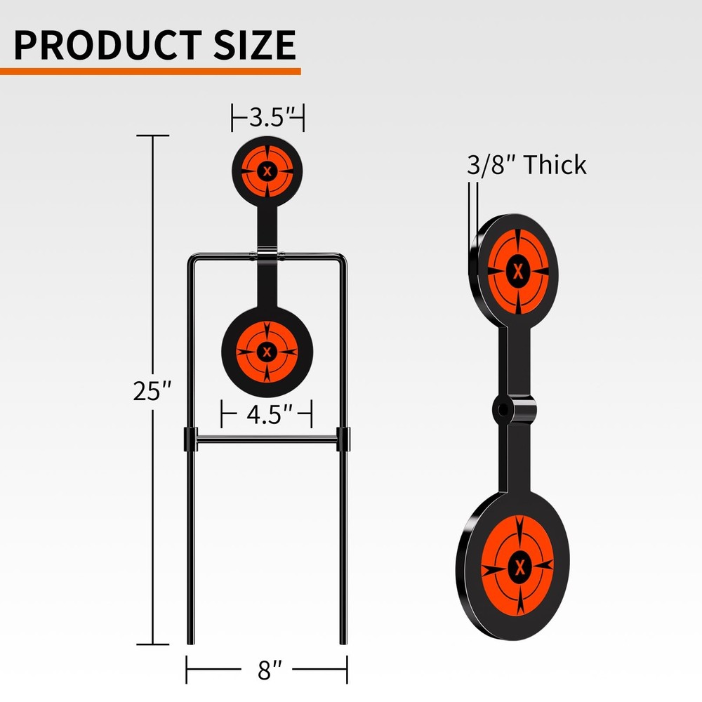 Highwild 3/8" Thick Double Spinner Auto Reset Steel Shooting Target