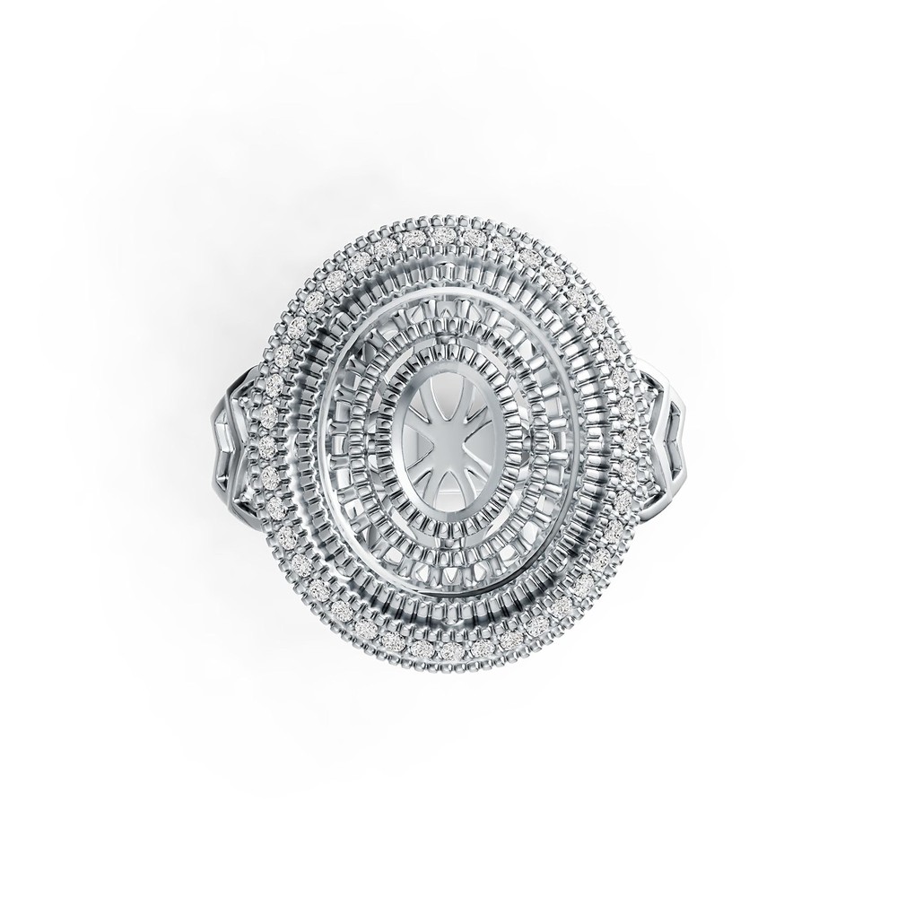 Sterling Silver Semi Mount Ring Setting Oval OV 7X5mm