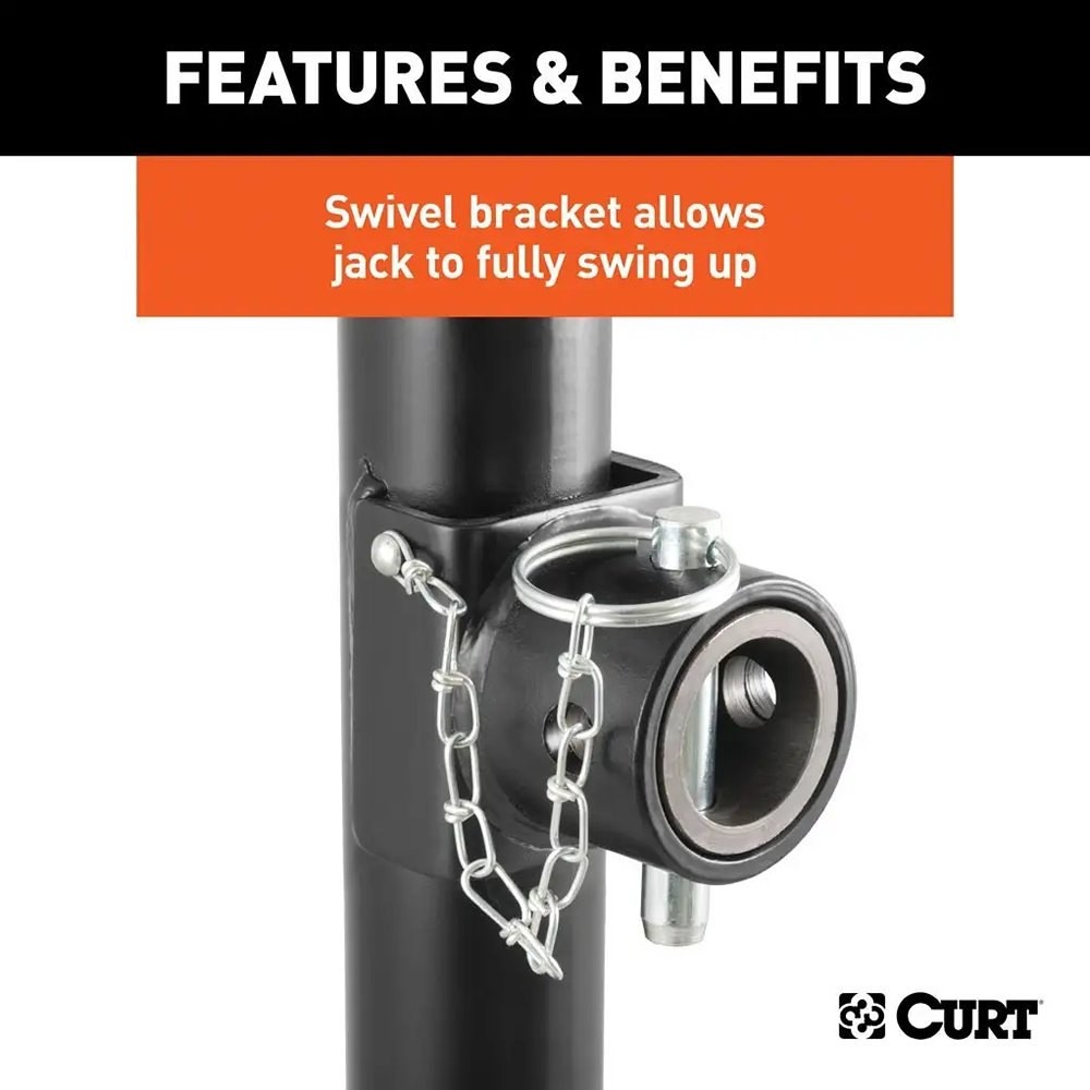 CURT 28324 Pipe-Mount Swivel Sidewind Jack