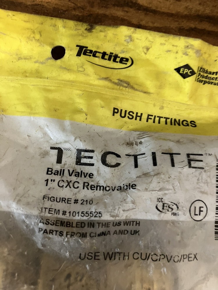 TECTITE Ball Valve 1"' CXC Removable