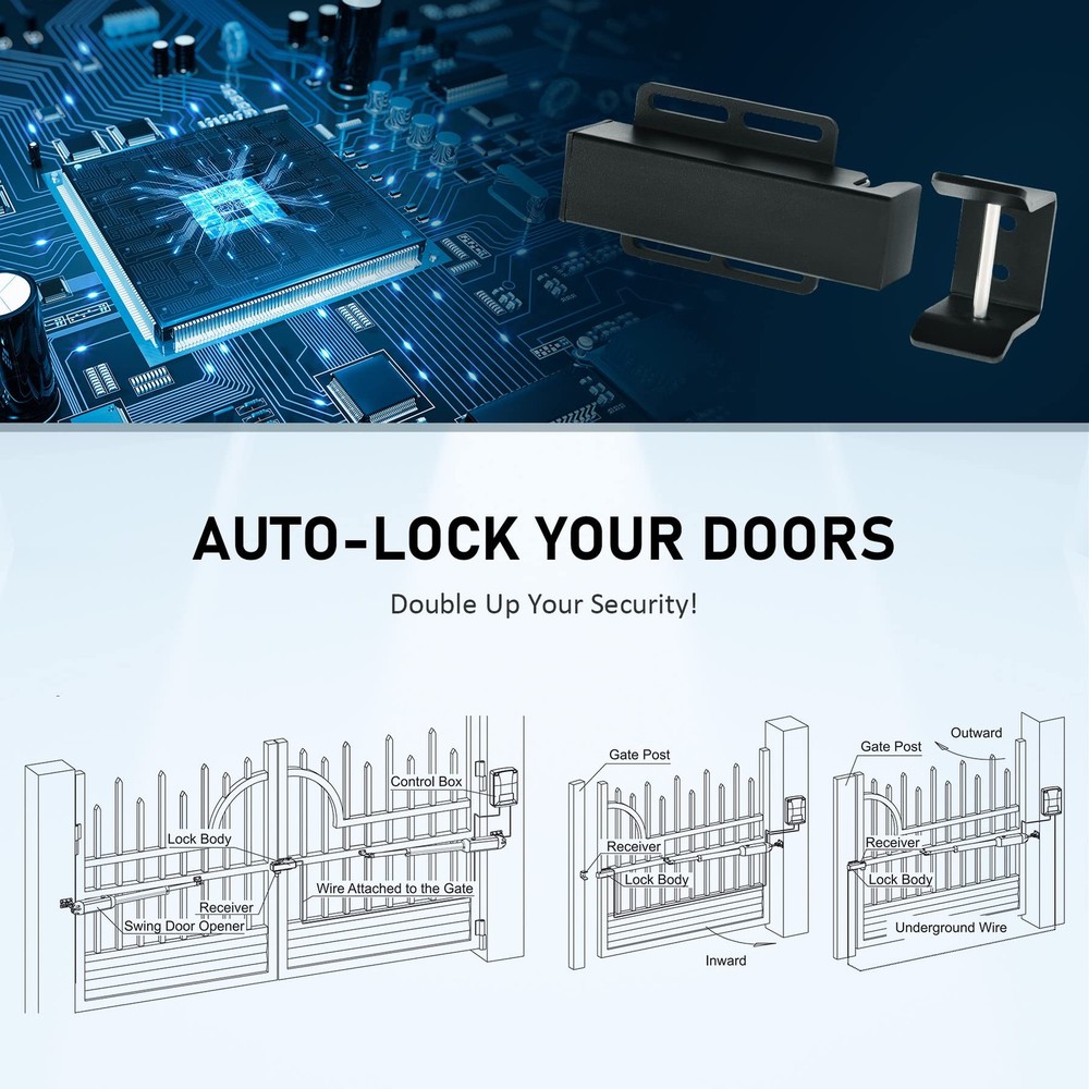 CO-Z Automatic Electric Gate Lock for Single Double Auto (1 Sets)