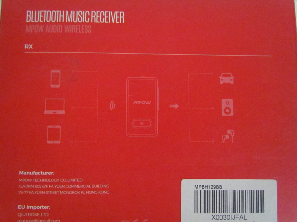 MPOW Bluetooth Music Receiver Wireless + Hands free Calling - BH129B