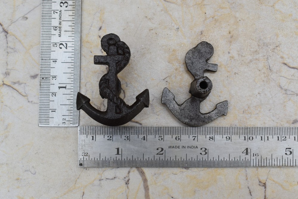 Vintage Cast Iron anchor door cabinet drawer handles pull rustic Knobs 6 pcs