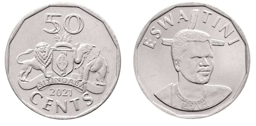 Eswatini 50 Cents, 2021, KM #71, Mint