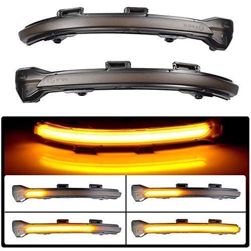 Dynamic Led Side Mirror Sequential Turn Signal Lights Smoked Lens For VW Golf