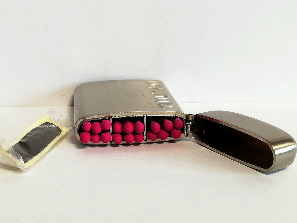 Lucky Strike Metal Match Case. Used