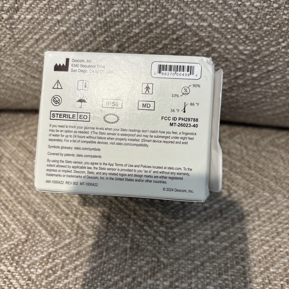 Stelo Glucose Biosensor Kit New - Sealed BB 11/26