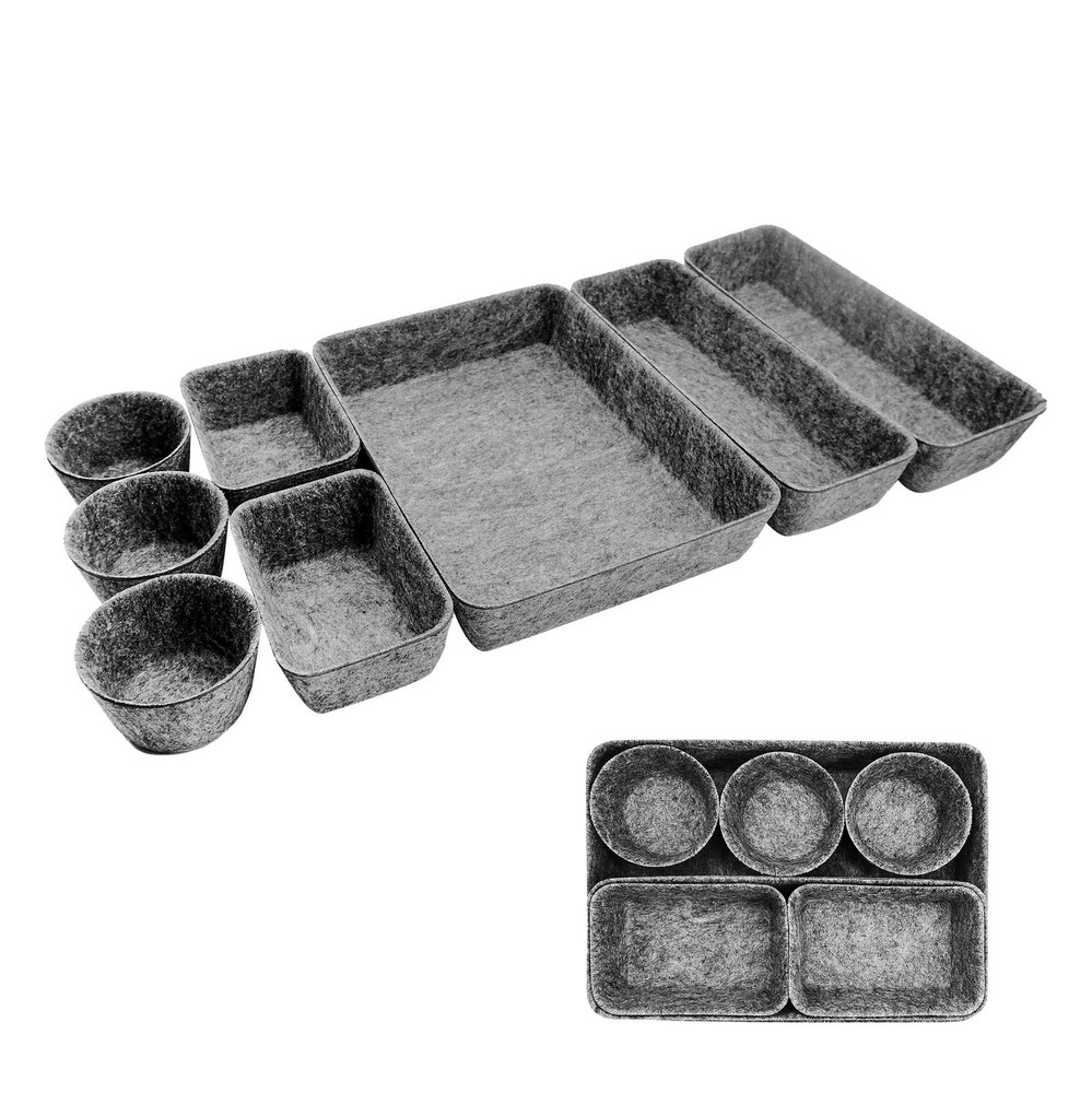 8pcs Drawer Organizers, Separators, Storage ,Felt Storage Bins Inserts Tool C...