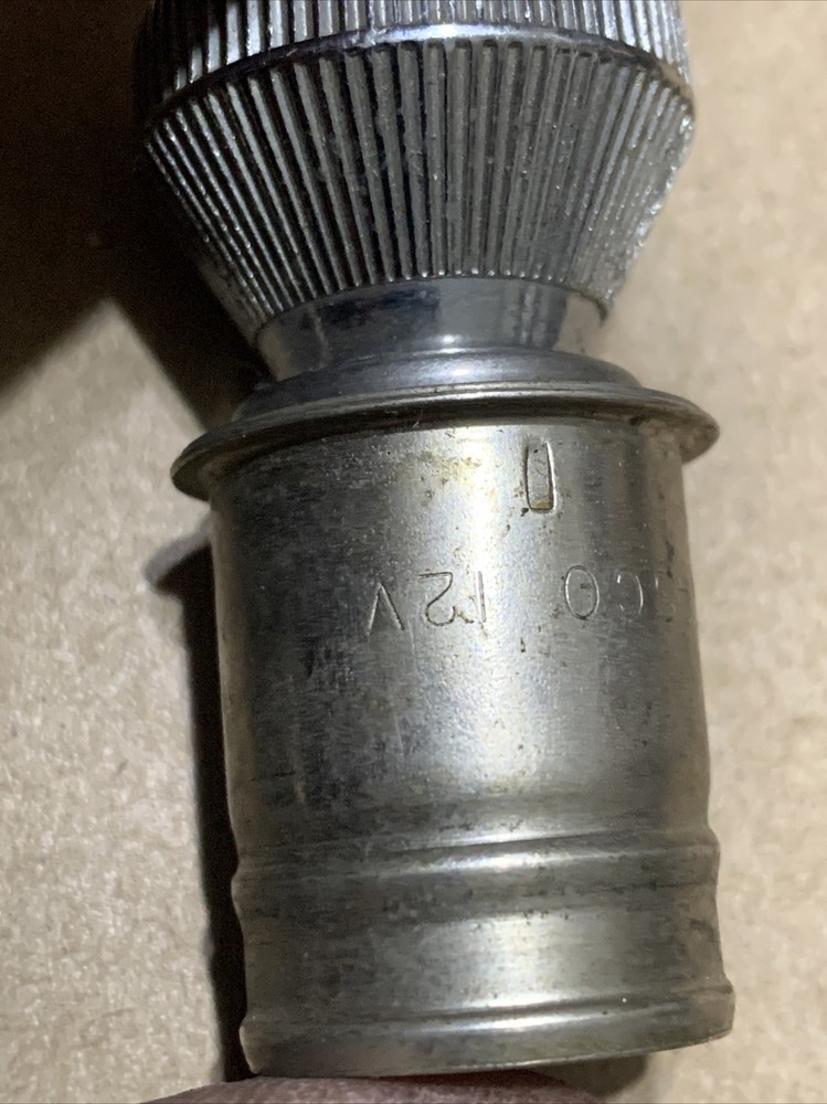 Casco 12V Cigarette Lighter Element Corvette Nova Black Top Chrome Letters