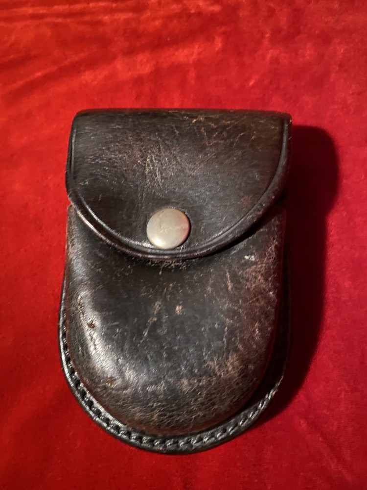 Vintage Leather Handcuff Pouch Case Holster Holder