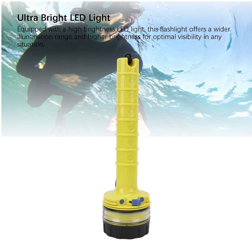 Dive Flashlight Anti Slip Waterproof LED Submersible Flashlight for Underwater