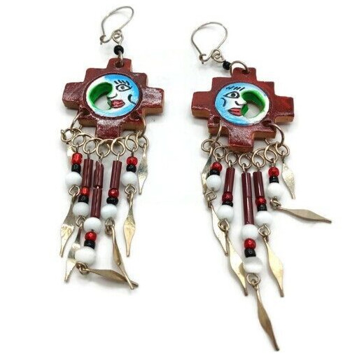 Handmade Ceramic Earrings for Women with Multicolor Beads