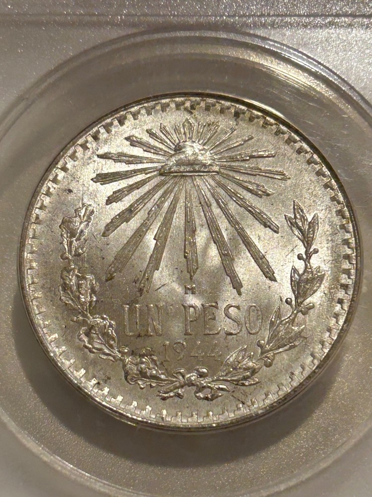 1944 M Mexico Silver Peso ANACS MS66