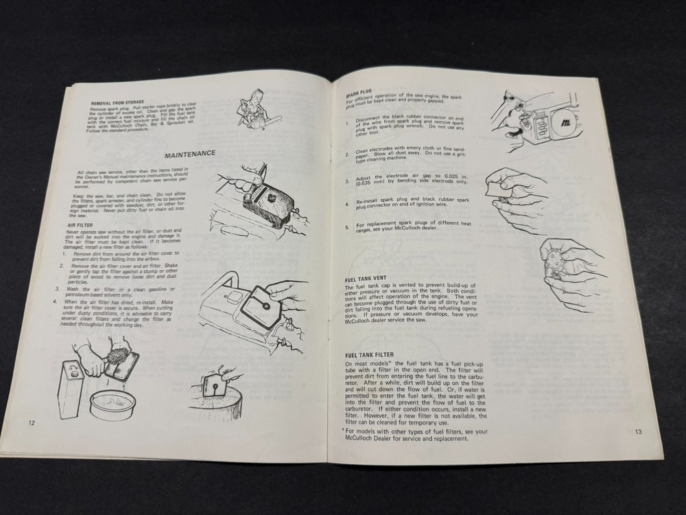 Vintage McCulloch Chain Saw Instructions