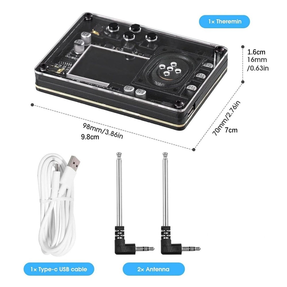 Mini Theremin Musical Electronic Creative Instrument With Screen Display