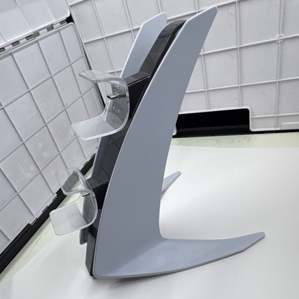 PlayStation 5 Console Controller Charging Dock Stand Gray Black Clear Plastic