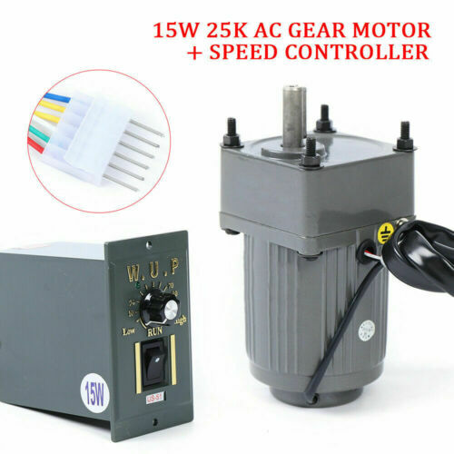 AC110V 15W Gear Motor with Variable Speed Controller, 1:25 Reduction Ratio