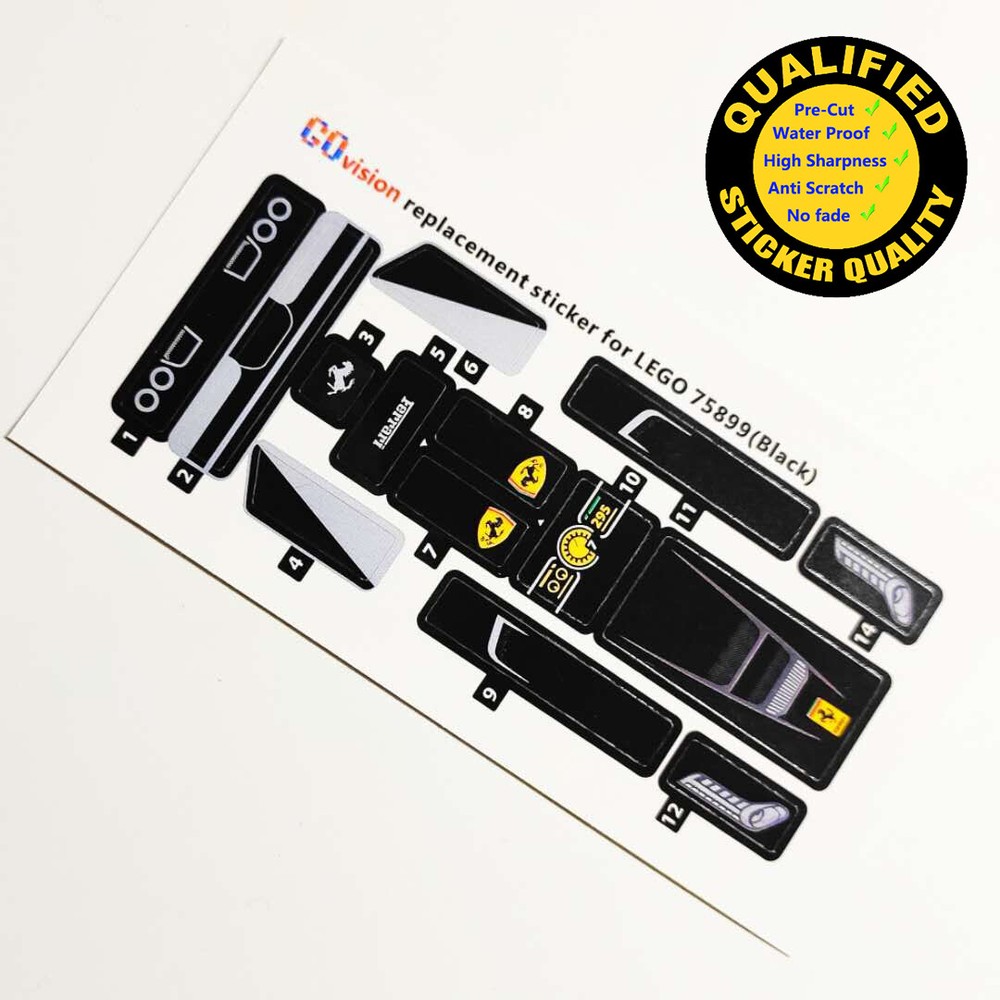 CUSTOM sticker for set Black 75899 Precut sticker