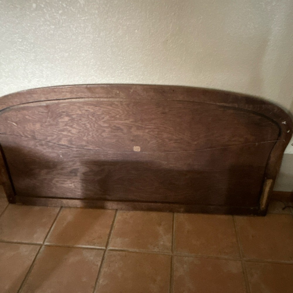 Antique solid oak headboard for regular size bed