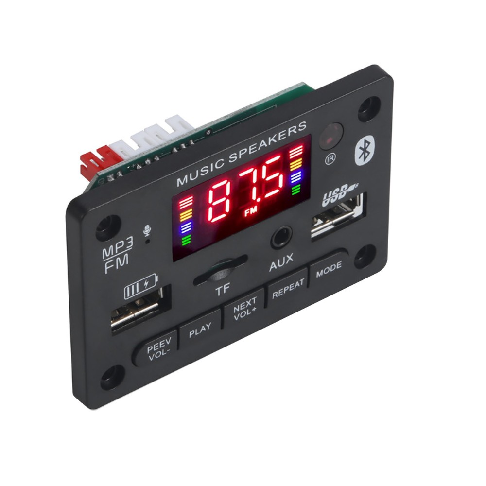 Bluetooth 5.0 USB AUX TF Slot FM Car Audio Digital Display Decoder Board Module