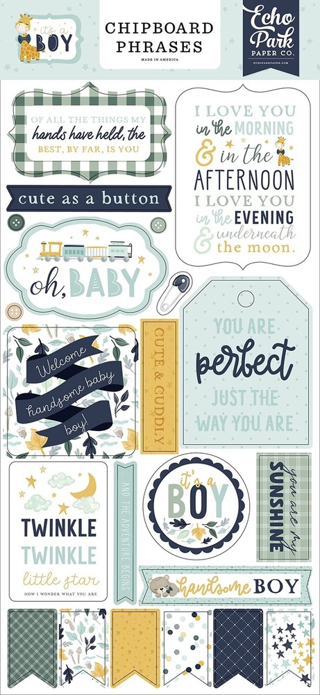 It’s A Boy 6x13 Chipboard Phrases