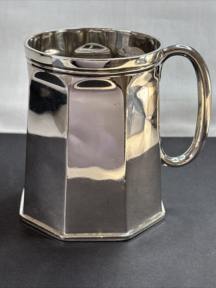 Solid Silver Christening Mug Elkington B'ham 1906 153grms