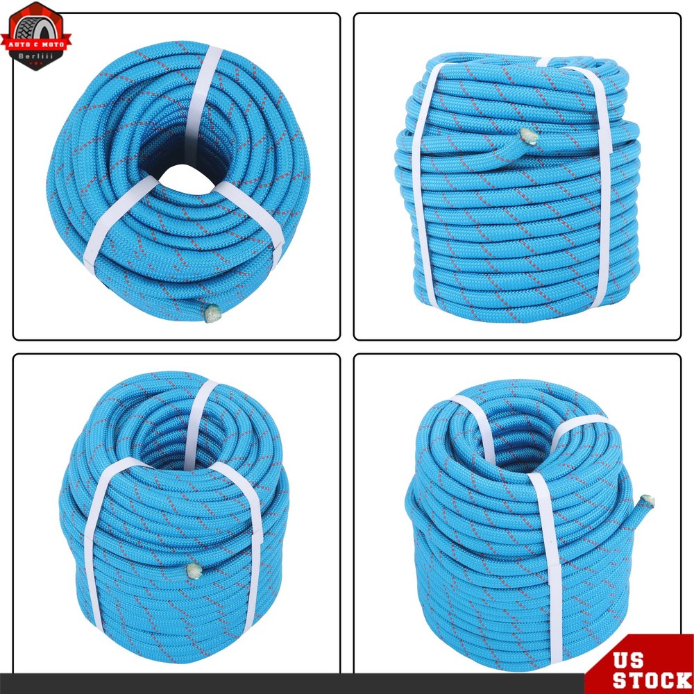 1/2" × 125' Double Braid Nylon Polyester Arborist Rope Pulling Rigging Line Blue