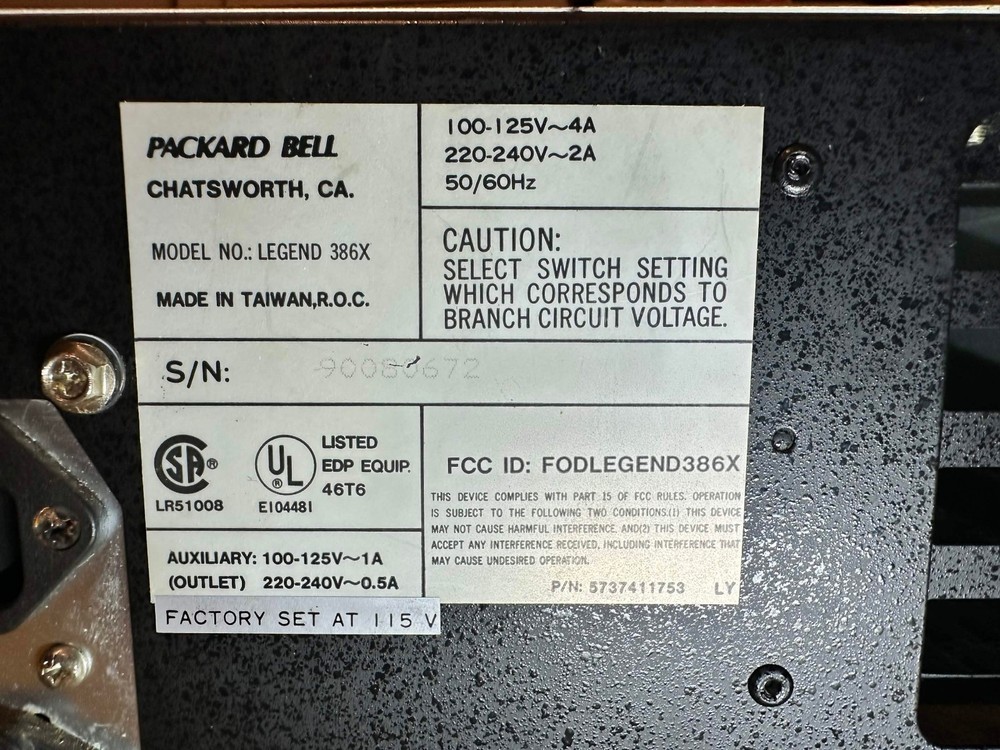 Packard Bell Legend 386X RARE Working