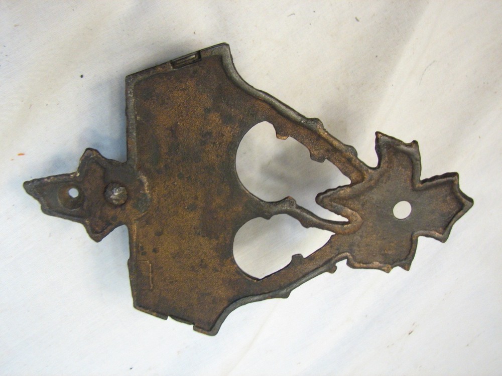 Cast Iron Match Safe Holder Ornate Kitchen Wall Fireplace Mantle Grape Leaf Vine