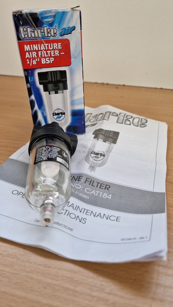 Clarke CAT184 1/8" Mini Air Line Filter Water Trap Compressor