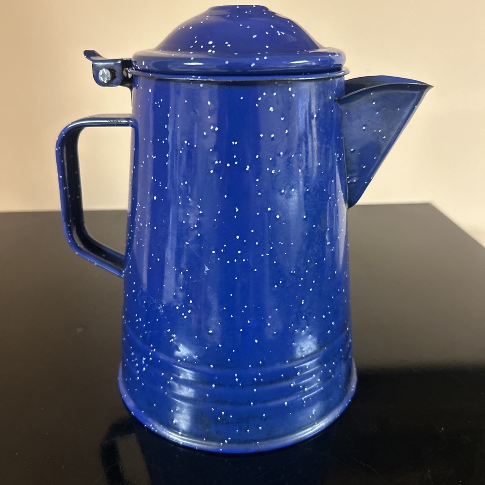 GSI Outdoors 12 Cup Enamelware Percolator Coffee Pot~Blue Speckled