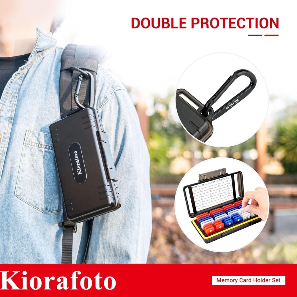 Memory Card Case Waterproof 42 Holders Capacity SD MicroSD Organizer Protector