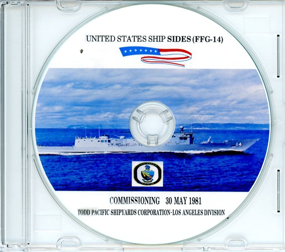 USS Sides FFG 14 Commissioning Program 1981 on CD Navy Plank Owners