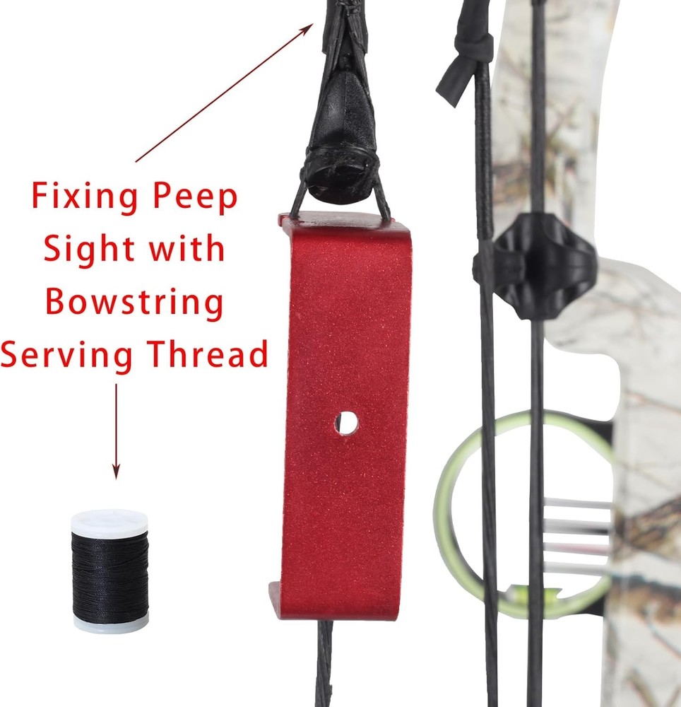 Complete Archery Installation Kit: 3/16 Peep Sight & Bowstring Serving Thread