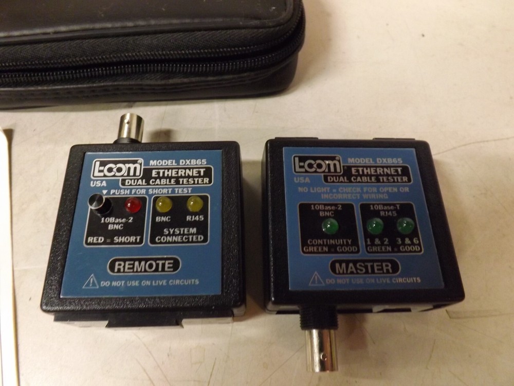 L-com Model DXB65 Coax Ethernet Dual Cable Tester - Works