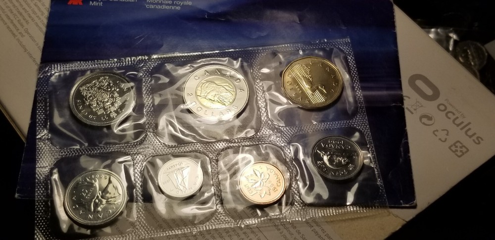 1999 Mint Proof Like Set Canada Coins Set.