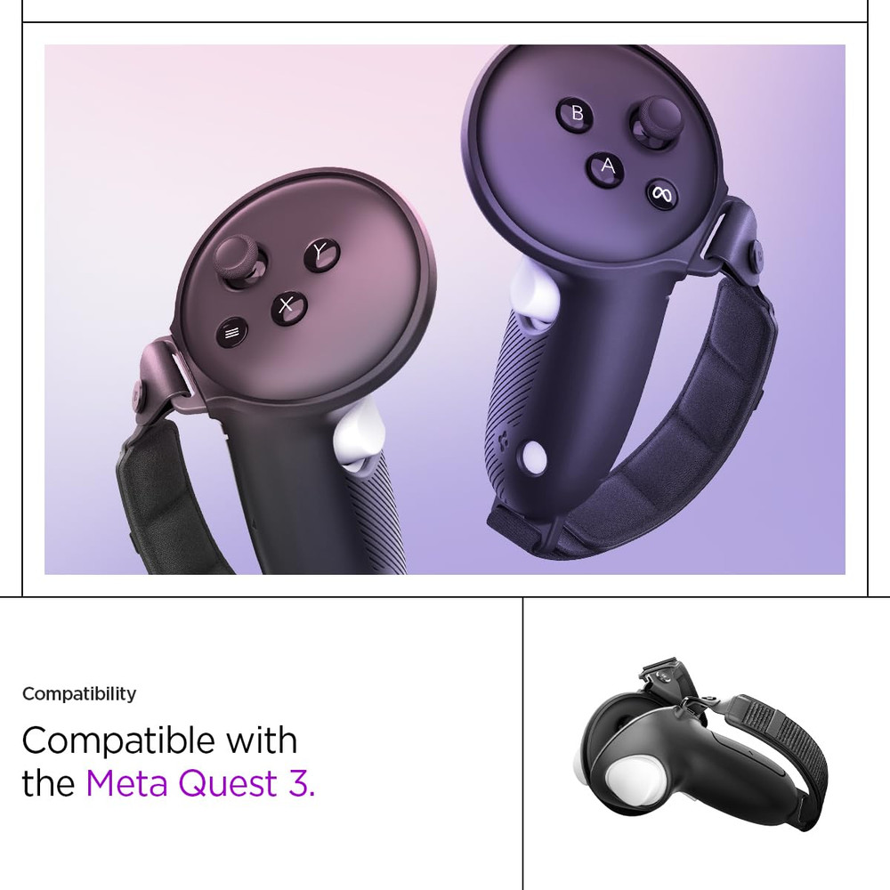 Silicone Fit Designed for Meta Quest 3/3S Controller Grips, Non-Slip Adjustable